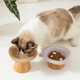 Levantou comida elevada e água tigelas com suporte de madeira para animais de estimação, levantada elevada tigelas, alimentação suprimentos para cachorro e gatinho - Image 4