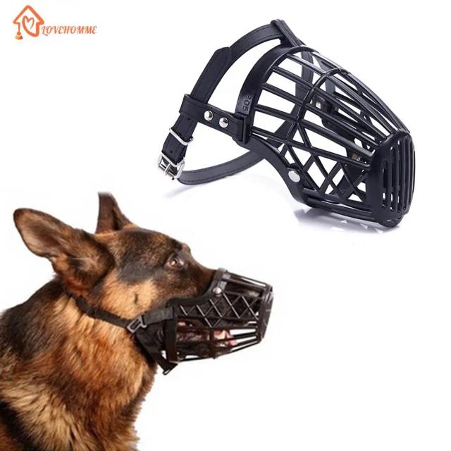 Cesta Ajustável para Cães - Capa de Boca com Controle de Mastigação em Preto