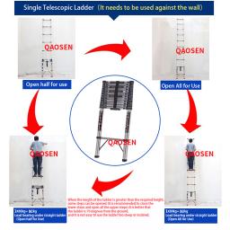 Escada telescópica única de aço inoxidável de 3.9m para escalada em casa Escada dobrável Escadas de engenharia para altura - Image 3