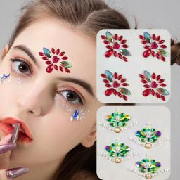 3d rosto tatuagem adesivos, strass brilhantes adesivos, decoração arte corporal, palco maquiagem decoração ferramenta - Image 1