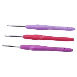 Agulhas de tricô com borracha Handle, Crochet Ganchos, Fio Crochet Agulha, Tecelagem, Ganchos Set, DIY Craft Tools, 0.5-2.75mm, 10Pcs - Image 4