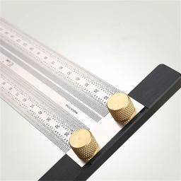 Aço inoxidável Precision Marking T-Rule, Tipo T Hole Ruler, Scribing Gauge, Marcação Ferramenta de Medição, Carpintaria, 200mm, 300mm, 400mm - Image 5