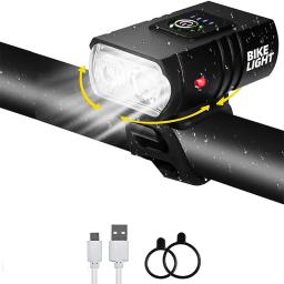 1000lm luz da bicicleta farol t6 lanterna led usb recarregável tocha ciclismo lâmpada dianteira acessórios de feixe alto - Image 2