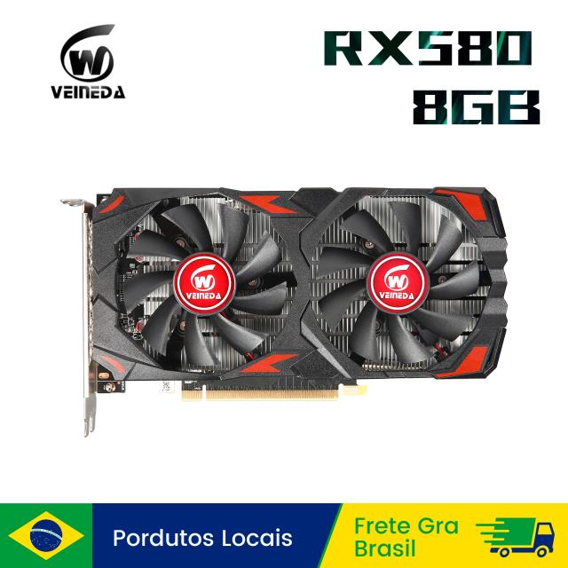 Veineda RX 580 8GB 2048SP Placa de Vídeo para PC Gaming GDDR5 256Bit