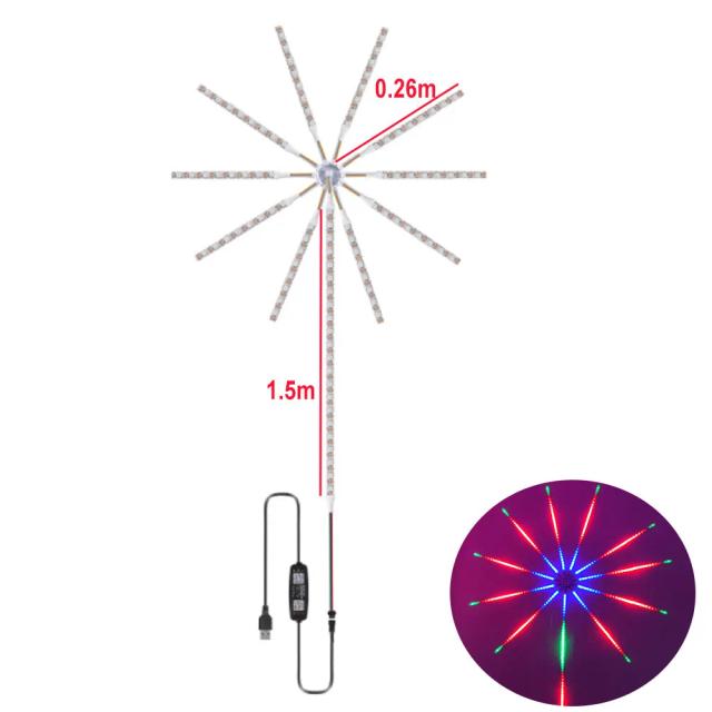 "Fogos de Artifício LED RGB: Lâmpada Bluetooth com Controle por App para Decoração de Festas, Natal, Casamentos e Ambientes"