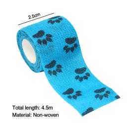 Bandagem elástica autoadesiva médica, Dog Paw Pattern Impresso, Fita adesiva esportiva para o joelho da articulação do dedo, Kit de primeiros socorros, Pet Tape - Image 6