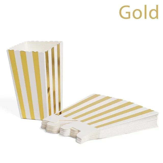 Conjunto de 12 Caixas de Pipoca Rosê Dourado para Decoração de Baby Shower, Casamentos e Festas de Aniversário