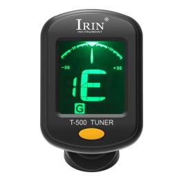 IRIN-T-500 Clip-on afinador de guitarra, display LCD, rotativo, cromático, acústico, baixo, ukulele, iniciante, acessórios - Image 3