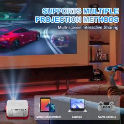 Mini projetor inteligente hd 1080p, vídeos, wi-fi, lâmpada led, sem fio, telefone móvel, home theater, ambiente externo, portátil, imperdível - Image 4