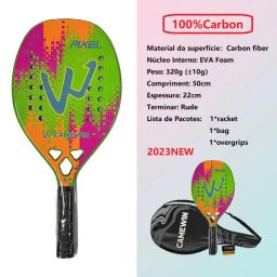 Camewin-Raquete De Tênis De Praia De Superfície Áspera, 100% Fibra De Carbono Completa, Saco De Tampa, Enviar Sobrecola, Presente, 2023 - Image 1