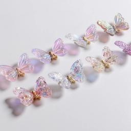 5pcs Da Arte Do Prego 2022 Novo 3d Borboletas Tendência Partes Kawaii Decoração Lantejoulas Rhinestone Glitter Encantos Pixie Japonês ネイルデコレーション - Image 6