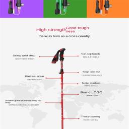 Telescópica Folding Trekking Poles, 5 Seção, Ultraleve, Portátil, Dobrável, Andando, Caminhadas, Ao ar livre, Camping - Image 6