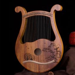 2022 nova lira harpa 19 cordas clássica harpa lira harpa de madeira mogno instrumento musical - Image 4