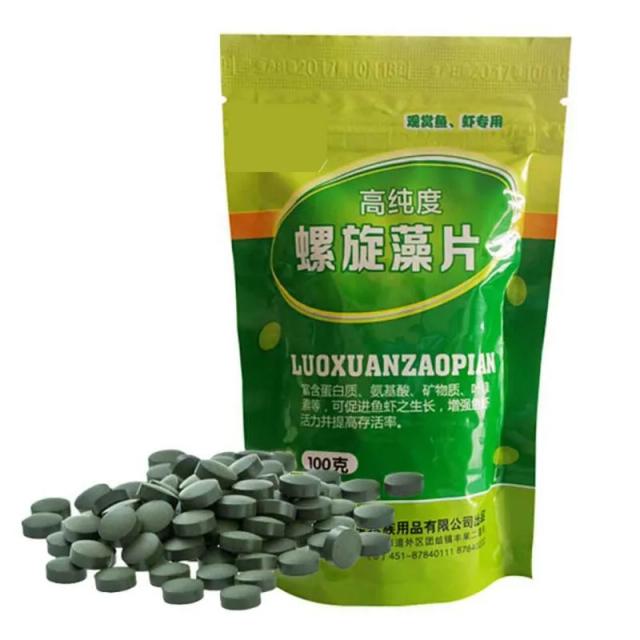 Peixe Spirulina: Comida Saudável em Comprimidos e Wafers para Peixes Tropicais - Alimento Rico em Proteínas, 100g