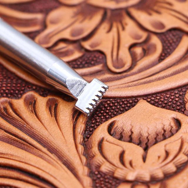Ferramenta de Estampagem de Couro S050 com Padrão de Pontos - Carving Craft em Aço Inoxidável Zhongjiang 304