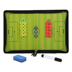 Dobrável Coach Board com Pen Prancheta, Zíper Magnético, Táticas de Futebol, Estratégia Board, Hot - Image 1