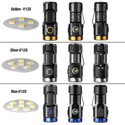 Mini lanterna led recarregável, luz de acampamento com luzes laterais e abajur traseiro com ímã adequado para explorar, acampar - Image 4
