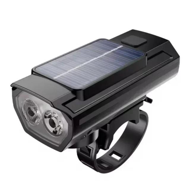 Farol de Bicicleta Recarregável USB com Buzina de 120dB - Ilumine suas Noites de Ciclismo com Estilo e Segurança