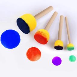 Conjunto de pincéis redondos de 30 peças, pincéis redondos de esponja para pintura, esponjas de pintura para pintura acrílica, ferramentas de pintura para artes - Image 4