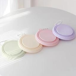 Bacia dobrável do silicone para o cão, recipiente portátil do alimento, curso ao ar livre, cor do macaron, fontes do animal de estimação - Image 1