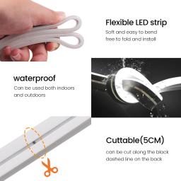 Impermeável LED Neon Strip Light, flexível Corda Luzes, lâmpada de silicone, decoração para casa com 2Pin Wire, 9 cores, 12V, 24V - Image 4