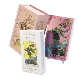 Clássico rosa 78 sombra baralho tarô cartões com guia para iniciantes-aprender holográfico tarot presentes witchy para adivinhação - Image 1