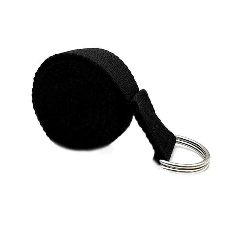 1.8m x 3.8cm ajustável d-ring fivela yoga cinta dá flexibilidade para alongamento de yoga tiras de exercício de algodão duráveis - Image 1