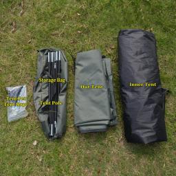 3-4 pessoa dupla camada à prova de chuva ao ar livre barraca de acampamento abrigo para pesca caça viagem aventura e festa de família verde azul - Image 6