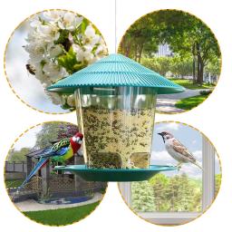 Alimentador automático do pássaro do pé, Alimentador ao ar livre do pássaro, Pendurado Jardim Wild Bird Semente, distribuidor poroso, suporte do recipiente - Image 3