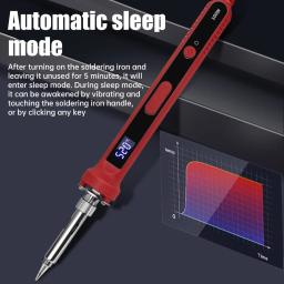 Display Digital LED Ferro De Solda, Ferramenta De Aquecimento, Sono Automático, Cerâmica Térmica Interna, Controle Temp, 100W - Image 2