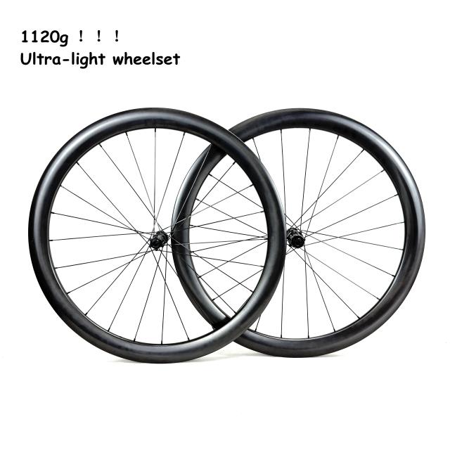 Conjunto de Rodas de Bicicleta de Estrada de Fibra de Carbono 700c T1000 47mm Profundidade 1120g