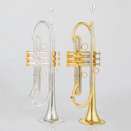 Trompete profissional com caso, Bb Tune Brass, superfície banhada a ouro, instrumentos musicais profissionais, personalização avançada - Image 1