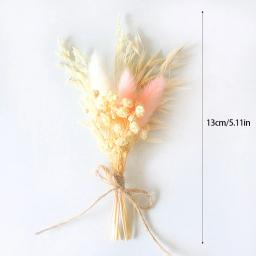 Mini Natural Seco Flores Bouquet, Boutonnieres Groomsmen, Buttonholes dama Flor, Corsage Broche, Decoração Do Casamento Do Natal, 1Pc - Image 6