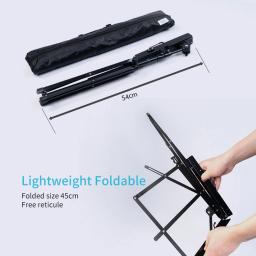 GUITTO GSS-03 Folding Music Sheet Stand com Bolsa de Transporte, alumínio portátil Liga Tripé, Music Stands Titular, altura ajustável - Image 5