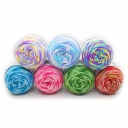 Fio de algodão tingido do arco-íris, camisola, chapéu, crochê, fios para tricô, bebê, 50g por rolo - Image 6