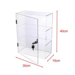 Caso de exposição acrílica com fechadura, Multipurpose Clear Showcase para Pequenas Pedras Lojas de Varejo, Relógios Action Figures Coleções - Image 6