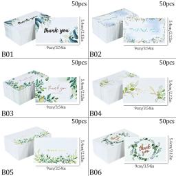 Obrigado cartão com Eucalyptus Folha, Branco, Verde, Casamento, Noivado, Banquete, prato de refeição, Lembrete Cartões Processo, Fontes do partido, 50 pcs - Image 5