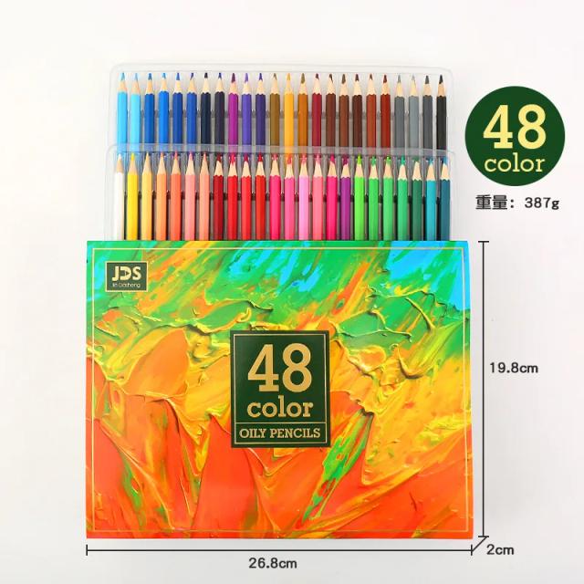 Kit Profissional de Lápis de Cor para Crianças com 48 e 72 Cores, Pincéis de Arte e Pintura a Óleo em Estojo Escolar