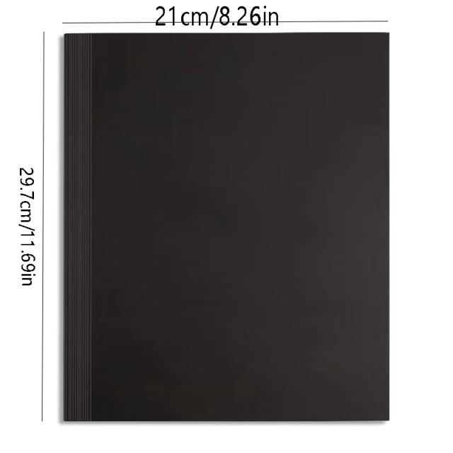 Caderno de Esboços Preto 8,26x11,69 polegadas com 20 Folhas de Papelão 300 g/m² para Arte e Pintura