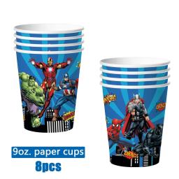 Suprimentos de Festa de Super Heróis Vingadores, Decoração de Aniversário Infantil, Copo Boy, Prato, Guardanapo, Toalha de Mesa, Balão para Criança - Image 3