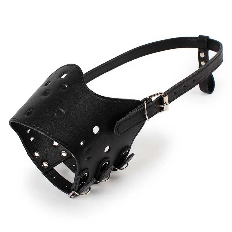 Tampa da boca do cão de couro macio, cesta respirável, focinho para cachorro, cova, touro, doberman, pastor alemão, morder, mastigar - Image 1