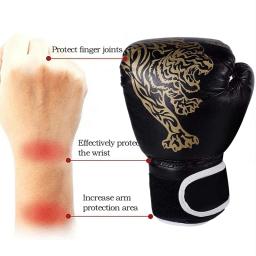 Luvas De Boxe De Couro PU para Adultos e Crianças, Luvas De Luta Respiráveis, Treinamento Kickboxing, Home Esporte - Image 3