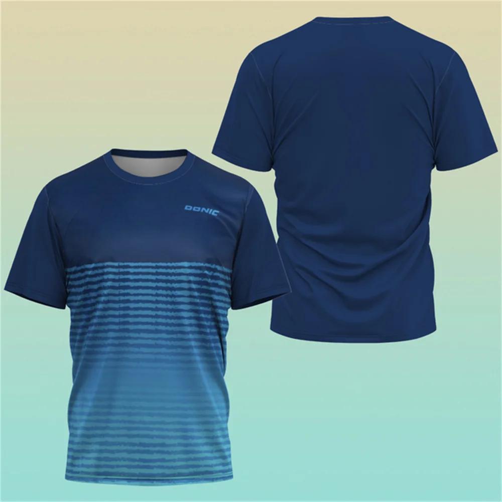 Roupa esportiva de tênis de mesa de manga curta masculina, camisa esportiva de treinamento diário, tops confortáveis, academia - Image 1