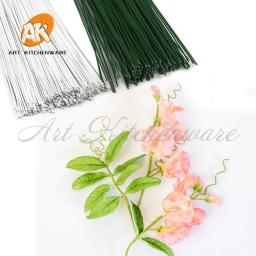 Artificial Floral Ferro Fio para DIY Stacking, Flower Stem, Making Model, Decoração do Bolo de Casamento, Acessório Stub, verde e branco, L36 centímetros - Image 1