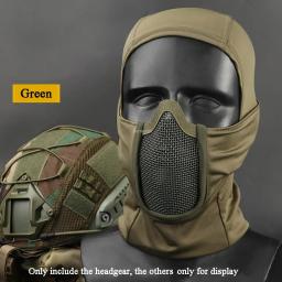 Balaclava tático máscara de malha airsoft paintball proteção facial completa estilo ninja capa aço máscara de metal design dobrável - Image 3