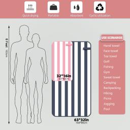 Toalha de praia de microfibra com bolsa portátil, toalha de secagem rápida, toalhas absorventes finas e leves, viagem esportiva perfeita - Image 2