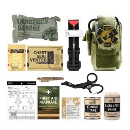 RHINO RESCUE EDC IFAK Survival Trauma Kit, Bolsa Tática Molle com Torniquetes de Metal, Bandagem, Selo Peito para Camping, Saco de Caminhadas - Image 3