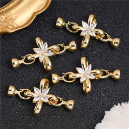 Juya-Conector banhado a ouro e prata para mulheres, fixadores 18K, fechos de fechamento, acessórios DIY, contas de bordado, joias - Image 6