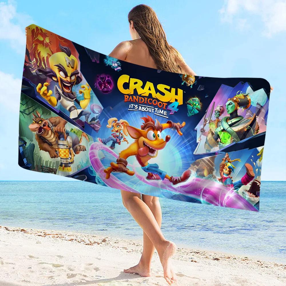 Crash Bandicoot Microfiber Toalha de Praia, Absorvente Rápido, Suave, Ioga, Natação Resort, Alpinismo - Image 1