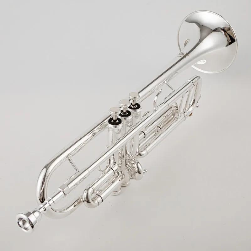 Feito no japão qualidade 9335 bb trompete b latão liso banhado a prata profissional trompete instrumentos musicais com estojo de couro - Image 1